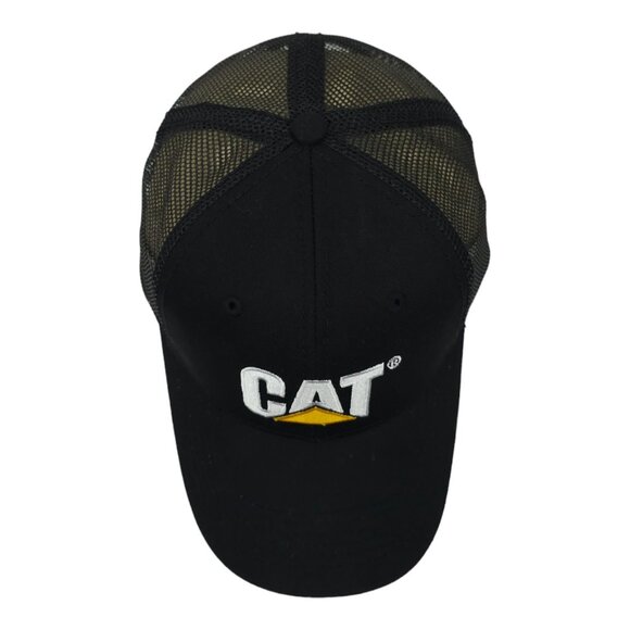 Caterpillar CAT Equipment Black Mesh Retro Snapback Cap Trucker Baseball NEW - Picture 6 of 13